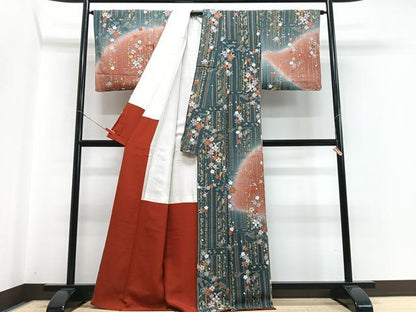 平和屋着物■訪問着　花間道　暈し染め　金彩　正絹　逸品　CABH4107xe