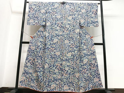 平和屋着物■上質な小紋　草花文　正絹　逸品　CABH4114xe