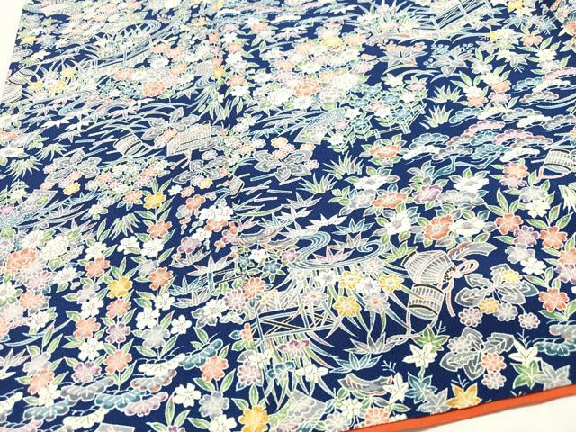 平和屋着物■上質な小紋　草花文　正絹　逸品　CABH4114xe