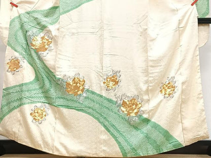 平和屋着物■豪華振袖　絞り　流水舞花文　金銀彩　正絹　逸品　CABH4117xe