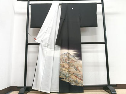 平和屋着物■豪華黒留袖　作家物　遠山風景文　暈し染め　金彩　正絹　逸品　CABH4120xe
