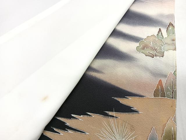 平和屋着物■豪華黒留袖　作家物　遠山風景文　暈し染め　金彩　正絹　逸品　CABH4120xe