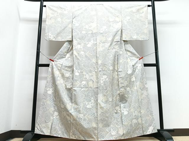 平和屋着物■上質な紬　花唐草文　正絹　逸品　CABH4122xe