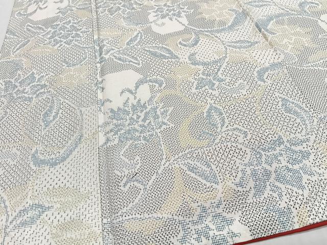 平和屋着物■上質な紬　花唐草文　正絹　逸品　CABH4122xe