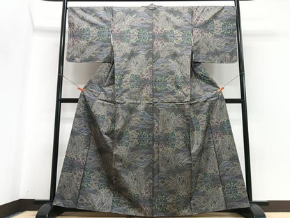 平和屋着物■本場大島紬　7マルキ　風景文　正絹　逸品　CABH4124xe