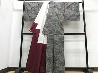 平和屋着物■本場大島紬　7マルキ　風景文　正絹　逸品　CABH4124xe
