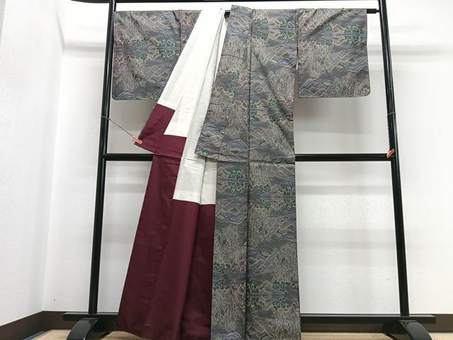 平和屋着物■本場大島紬　7マルキ　風景文　正絹　逸品　CABH4124xe