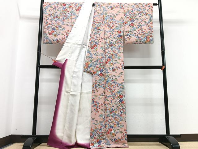 平和屋着物■上質な小紋　流水枝花文　正絹　逸品　CABH4133xe