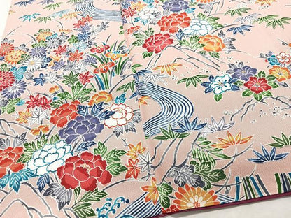 平和屋着物■上質な小紋　流水枝花文　正絹　逸品　CABH4133xe