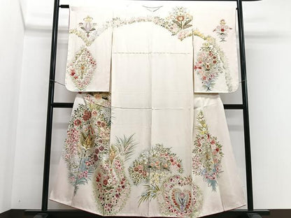 平和屋着物■訪問着　草花文　金彩　正絹　逸品　CABH4220xe