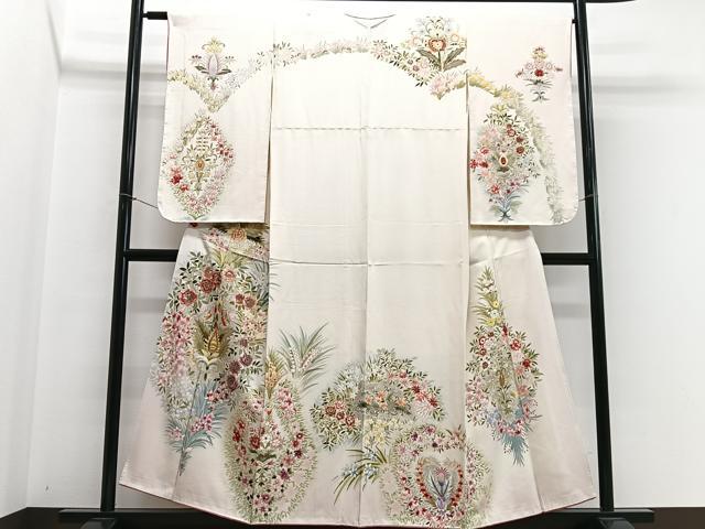 平和屋着物■訪問着　草花文　金彩　正絹　逸品　CABH4220xe