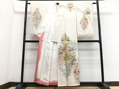 平和屋着物■訪問着　草花文　金彩　正絹　逸品　CABH4220xe