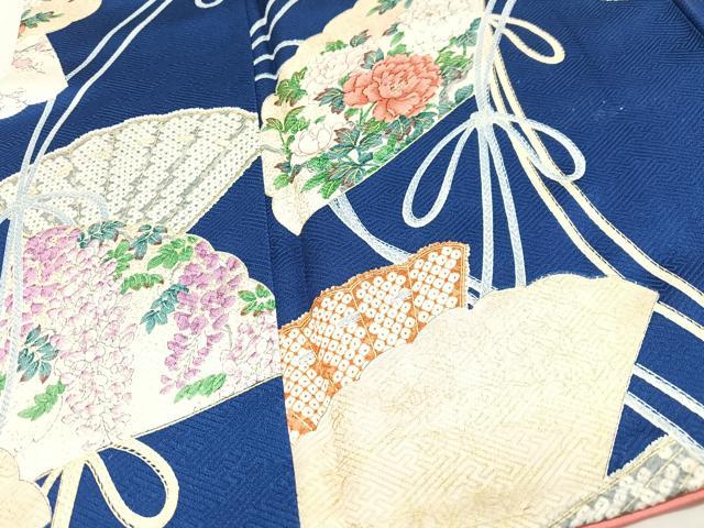 平和屋着物■上質な小紋　扇面花文　金彩　正絹　逸品　CABH4223xe