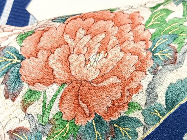 平和屋着物■上質な小紋　扇面花文　金彩　正絹　逸品　CABH4223xe