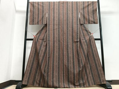 平和屋着物■上質な小紋　更紗花間道　正絹　逸品　CABH4224xe