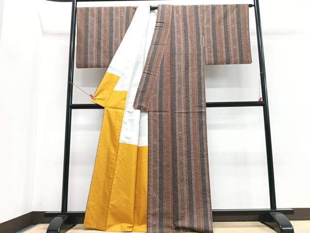平和屋着物■上質な小紋　更紗花間道　正絹　逸品　CABH4224xe