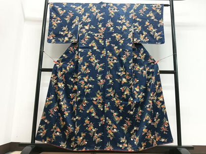 平和屋着物■上質な小紋　草花文　正絹　逸品　未使用　CABH4230xe