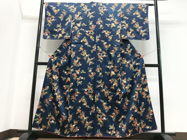 平和屋着物■上質な小紋　草花文　正絹　逸品　未使用　CABH4230xe