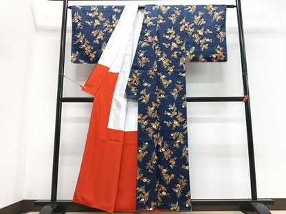 平和屋着物■上質な小紋　草花文　正絹　逸品　未使用　CABH4230xe