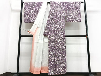 平和屋着物■上質な小紋　草花文　正絹　逸品　CABH4231xe