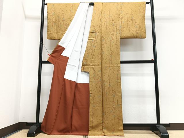 平和屋着物■上質な小紋　枝垂れ桜文　正絹　逸品　CABH4234xe