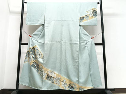 平和屋着物■訪問着　枝葉文　金彩　正絹　逸品　CABH4236xe