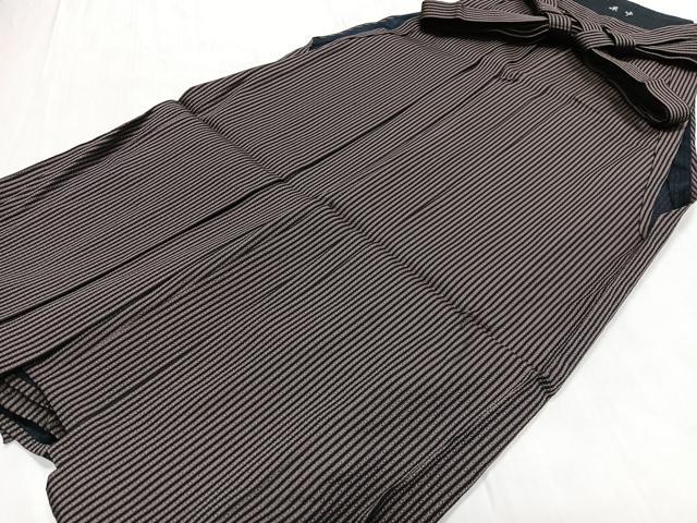 平和屋着物●男性　行灯袴　縞　正絹　逸品　CABH4237xe