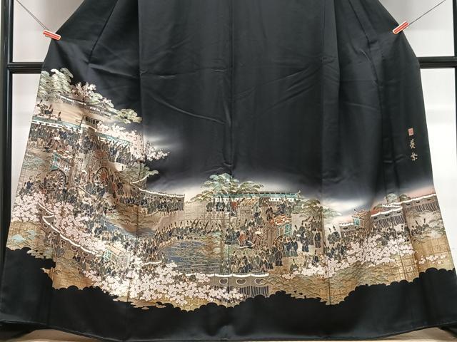 平和屋着物■豪華黒留袖　作家物　葵祭　暈し染め　金彩　正絹　逸品　CABH4238xe