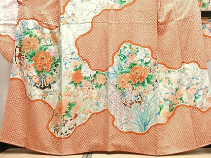 平和屋着物■豪華振袖　絞り　源氏車草花文　金彩　正絹　逸品　CABH4299xe