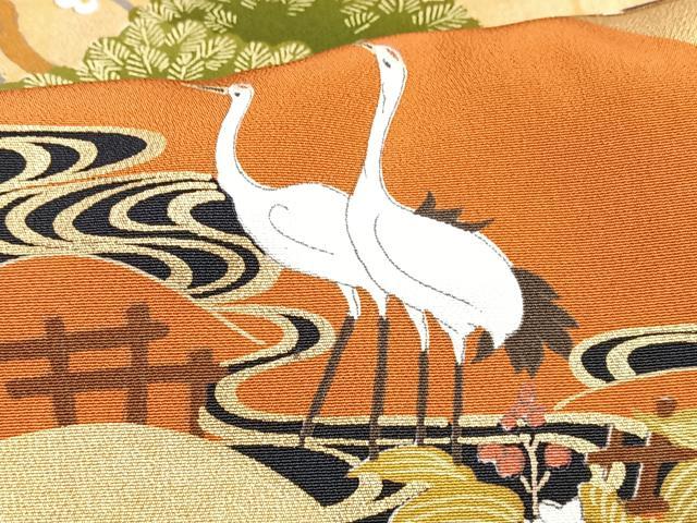 平和屋着物■豪華黒留袖　御所車松竹梅花文　金彩　正絹　逸品　CABH4245xe