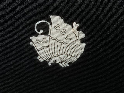 平和屋着物■豪華黒留袖　御所車立波花文　金彩　正絹　逸品　CABH4246xe