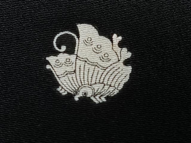 平和屋着物■豪華黒留袖　御所車立波花文　金彩　正絹　逸品　CABH4246xe
