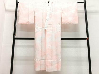 平和屋着物■長襦袢　無双仕立て　雲取り吉祥花地紋　暈し染め　正絹　逸品　CABH4250xe