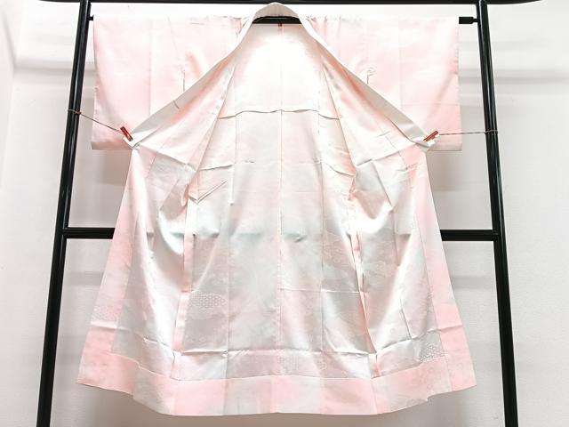 平和屋着物■長襦袢　無双仕立て　雲取り吉祥花地紋　暈し染め　正絹　逸品　CABH4250xe