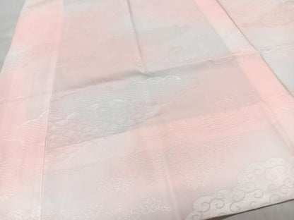平和屋着物■長襦袢　無双仕立て　雲取り吉祥花地紋　暈し染め　正絹　逸品　CABH4250xe