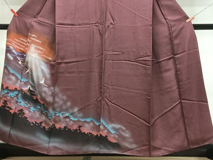 平和屋着物■訪問着　風景文　シルエット　暈し染め　正絹　逸品　CABH4253xe