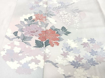平和屋着物■訪問着　枝花文　正絹　逸品　CABH4254xe