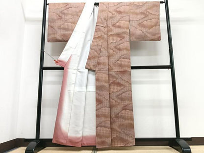 平和屋着物■上質な小紋　雲取り文　正絹　逸品　CABH4256xe