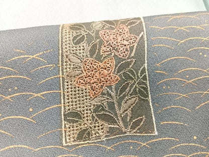 平和屋着物■訪問着　刺繍　短冊芝草花文　暈し染め　金彩　正絹　逸品　CABH4257xe