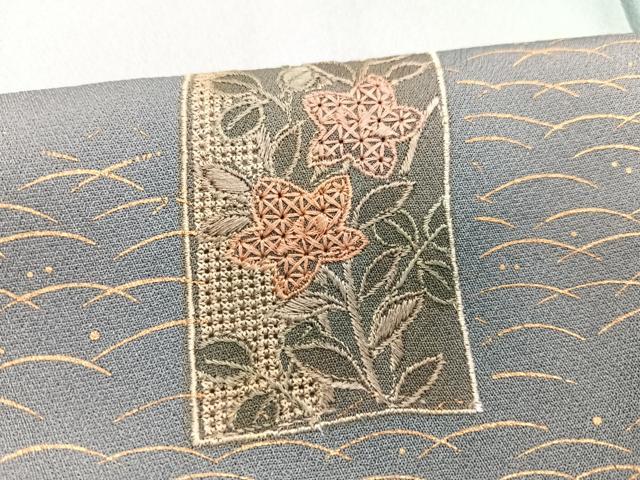 平和屋着物■訪問着　刺繍　短冊芝草花文　暈し染め　金彩　正絹　逸品　CABH4257xe
