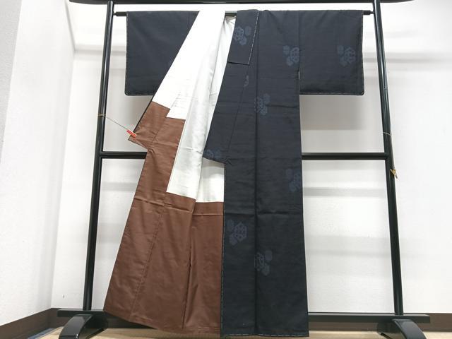 平和屋着物■上質な紬　亀甲文　正絹　逸品　未使用　CABH4258xe