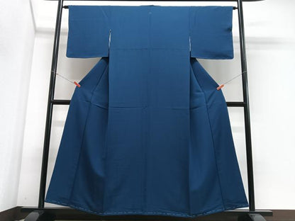 平和屋着物■上質な色無地　留紺色　正絹　逸品　CABH4263xe
