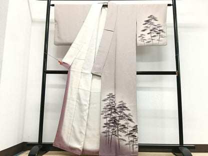 平和屋着物■訪問着　手描き　枝松文　暈し染め　正絹　逸品　CABH4267xe