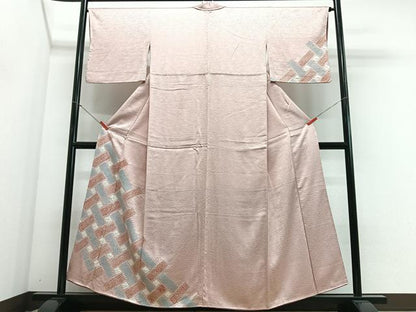 平和屋着物■訪問着　絞り　網代文　正絹　逸品　CABH4269xe
