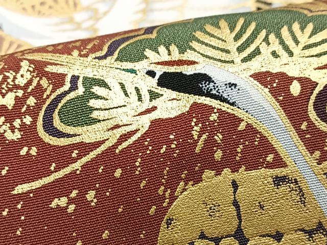 平和屋着物■豪華黒留袖　飛鶴松文　暈し染め　金彩　正絹　逸品　CABH4276xe