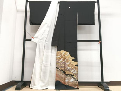 平和屋着物■豪華黒留袖　作家物　飛鶴浜松文　金彩　正絹　逸品　CABH4277xe