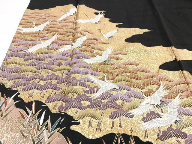 平和屋着物■豪華黒留袖　作家物　飛鶴浜松文　金彩　正絹　逸品　CABH4277xe