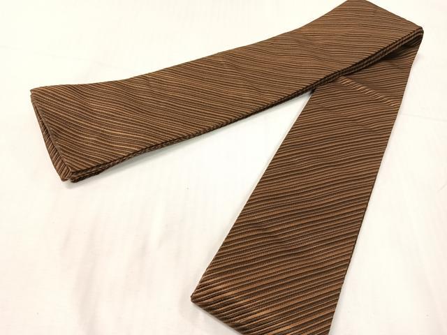 平和屋着物○男性 本場筑前博多織 両面 角帯 斜線文 正絹 逸品 CABH4403vp
