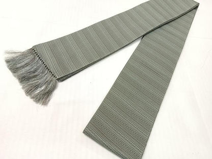 平和屋着物●男性　本場筑前博多織　角帯　斜線文　正絹　逸品　CABH4406vp