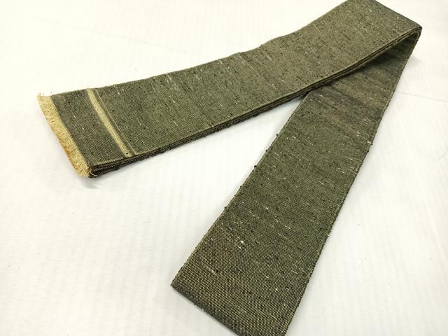 平和屋着物●男性　両面　角帯　紬地　山鳩色　朽葉色　正絹　逸品　CABH4409vp